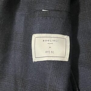 Boglioli K Jacket Blazer Men 46R Blue Check Wool Blend Unstructured Coat Italy